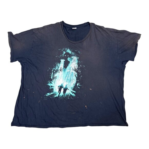 The X-Files Fox Mulder Dana Scully Aliens Space Ship Beam Shirt Black XXXL READ - Picture 1 of 8